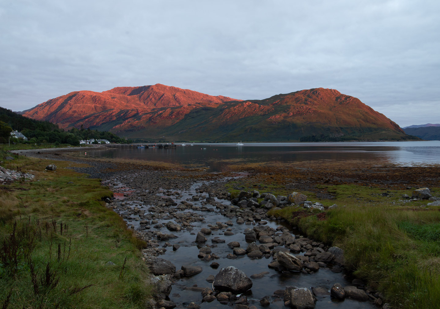 A sunset lit up the hills a stunning deep red for a few minutes when staying in Inverie, Knoydart, in September 2021 for some hillwalking.